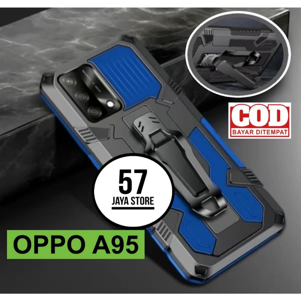 case robot Oppo A95 hard case model terbaru klip silicon standing case armor