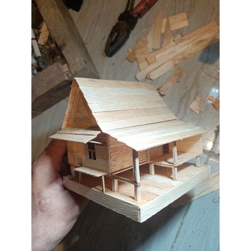 miniatur rumah adat banten dari stik es cream