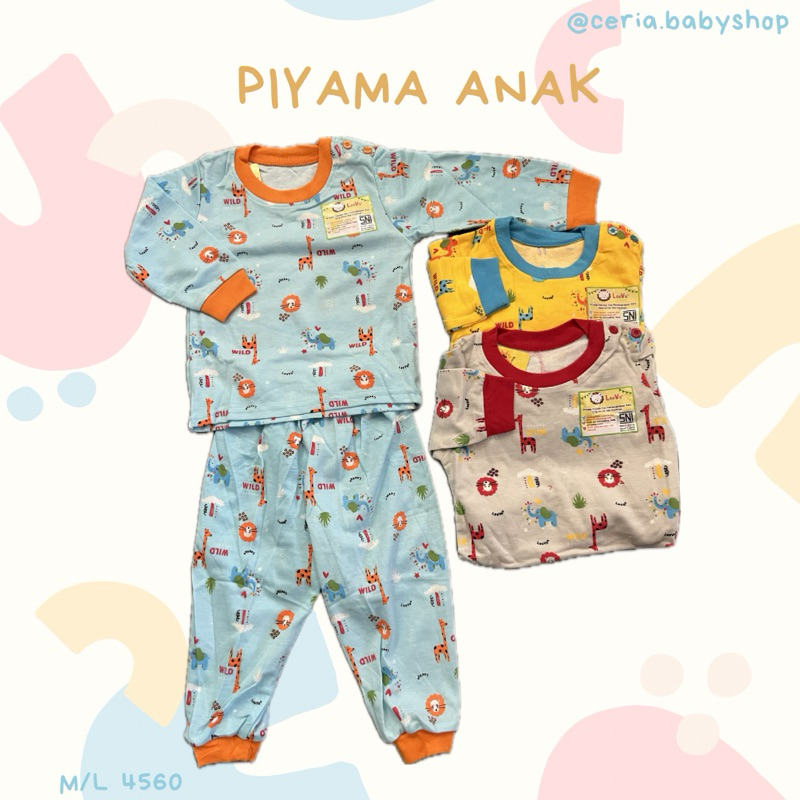 Piyama Anak Leeva / Piama Anak Cowok / Piyama Bayi 0-12bln