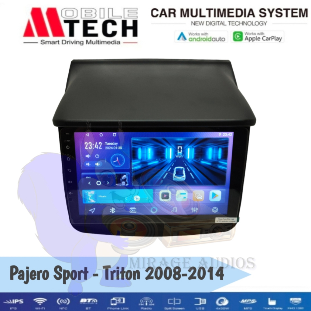 Head Unit Android Mtech For Pajero Sport - Triton 2008-2014 9 inch