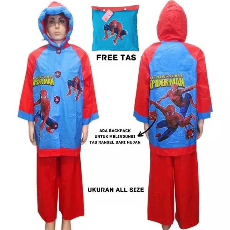ART T53O JAS HUJAN SETELAN JAKET CELANA ANAK MOTIF KARAKTER KARTUN LUCU