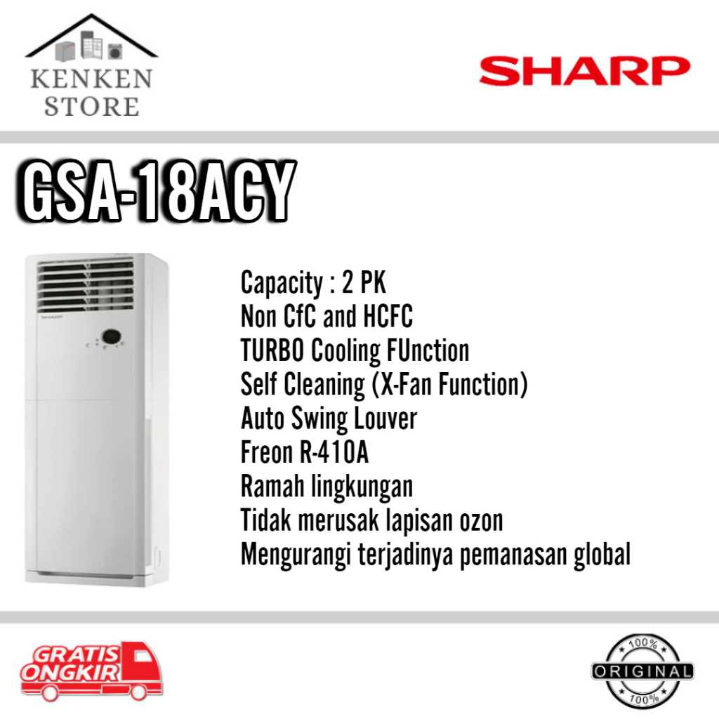 AC SHARP FLOOR STANDING GSA18ACY 2PK GSA24ACY 2.5PK GSA48ACY 5PK