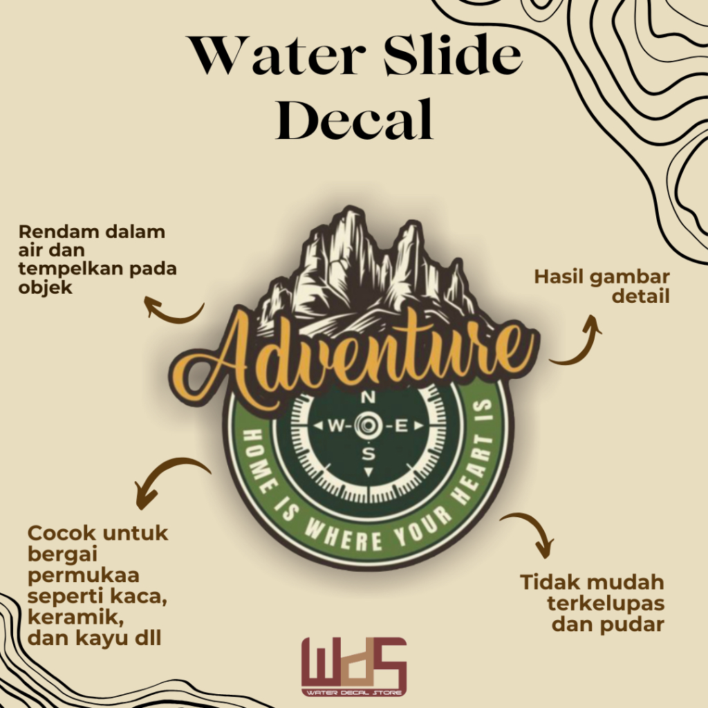 

WATER SLIDE DECAL ADVENTURE / DECAL AIR / STIKER AIR / MERCHANDISE