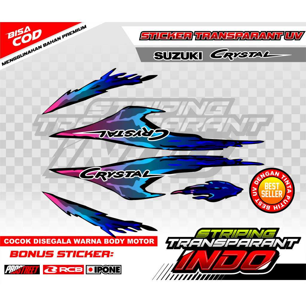 STRIPING VARIASI MOTOR SUZUKI CRYSTAL / STICKER LIST VARIASI SUZUKI CRYSTAL