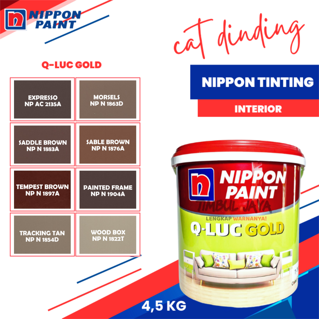 Cat Tembok NIPPON QLUC GOLD 4,5Kg COKLAT / qluc nippon paint / cat qluq / cat tembok qilux cat qilux