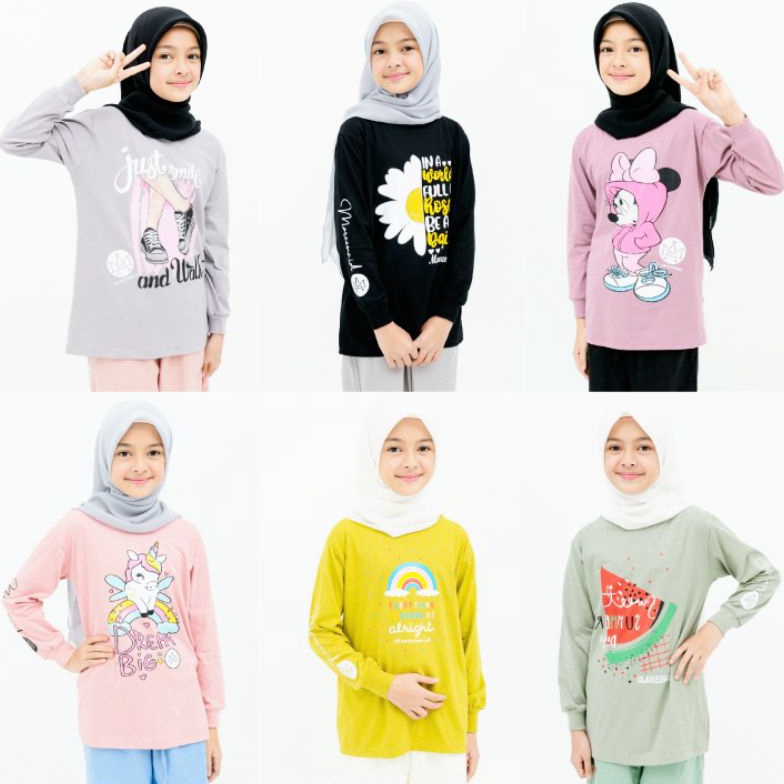 Atasan Baju Anak Perempuan Lengan Panjang Terbaru Kekinian usia 5 sampai 14 Tahun ART CT9