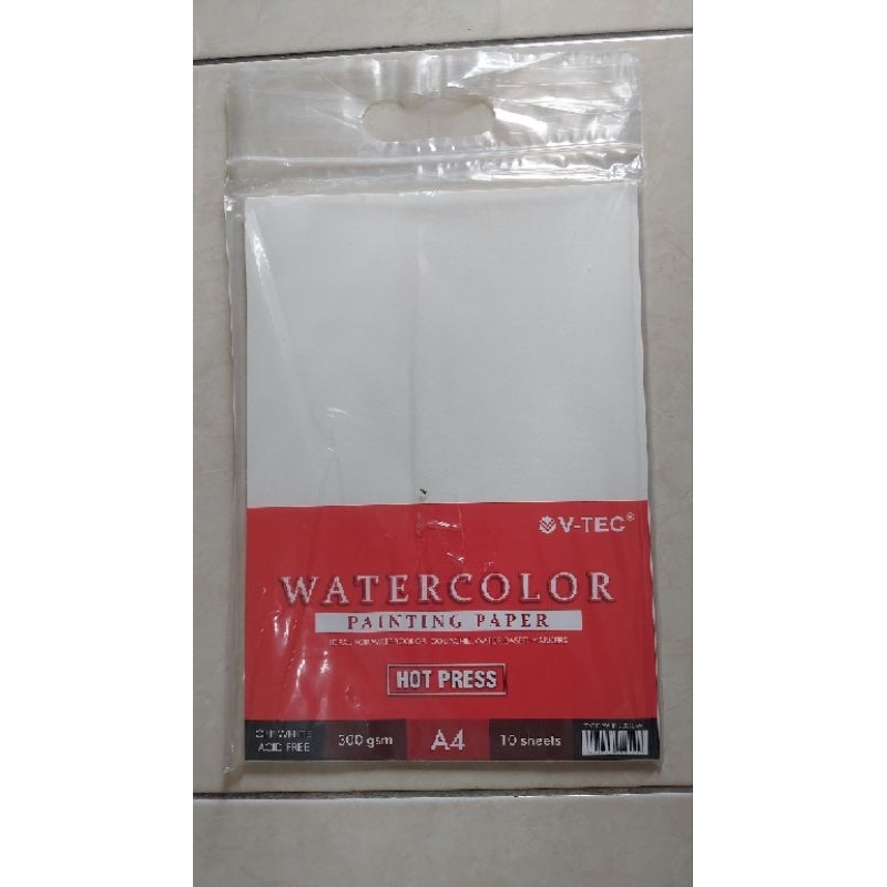 

V-Tec Watercolor Paper A4 300gsm hot Press isi 10