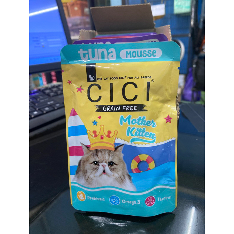 cici pouch makanan basah kucing mother kitten 85gr grainfree