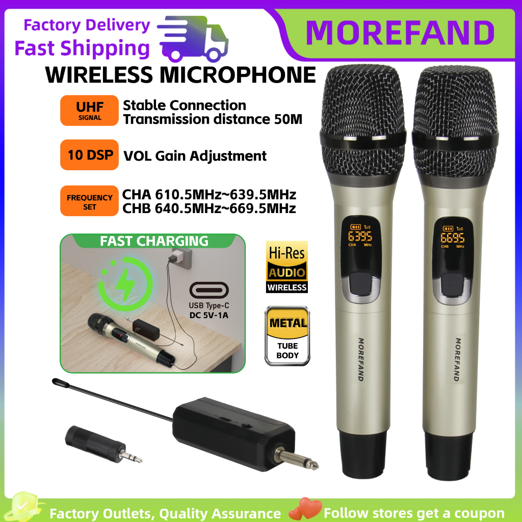 Microphone Wireless Mikrofon mic Mikrofon UHF Mic Karaoke UHF microphone profesional mikrofon