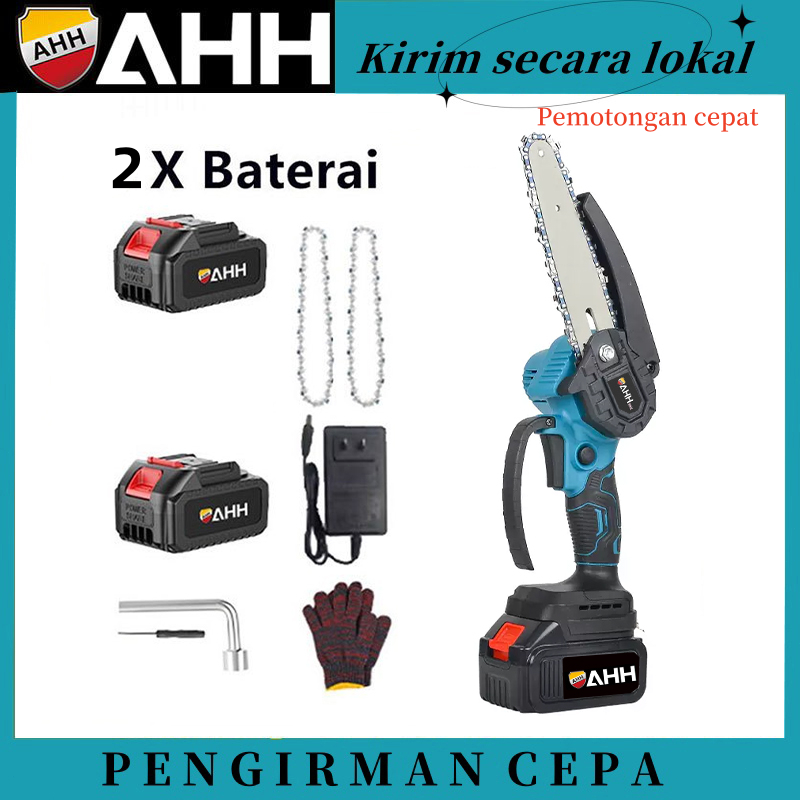 AHH Mesin Chainsaw Listrik Mini 6 Inci Brushless Gergaji Portable Gergaji Baterai