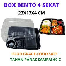 Mika Bento Sekat 4 Bahan PET / Tray Bento / Box Bento @50pcs