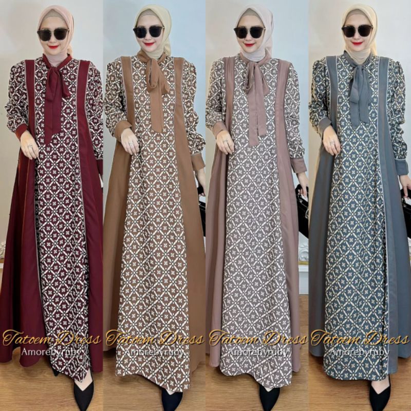 TATOEM DRESS AMORE BY RUBY ORI BAJU WANITA DRESS MUSLIM DRESS KONDANGAN BUSI