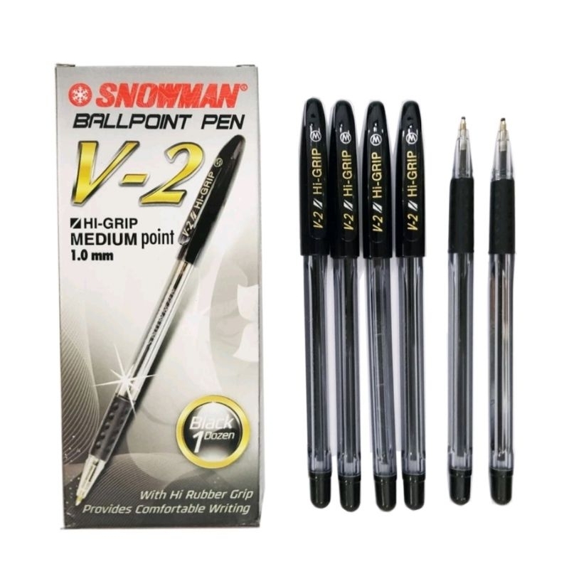 

Pulpen Snowman 12 Pcs V-3 0.5 mm / V-8 0.7 mm / V-2 1.0 mm Ballpoint Pena Snowman Hitam