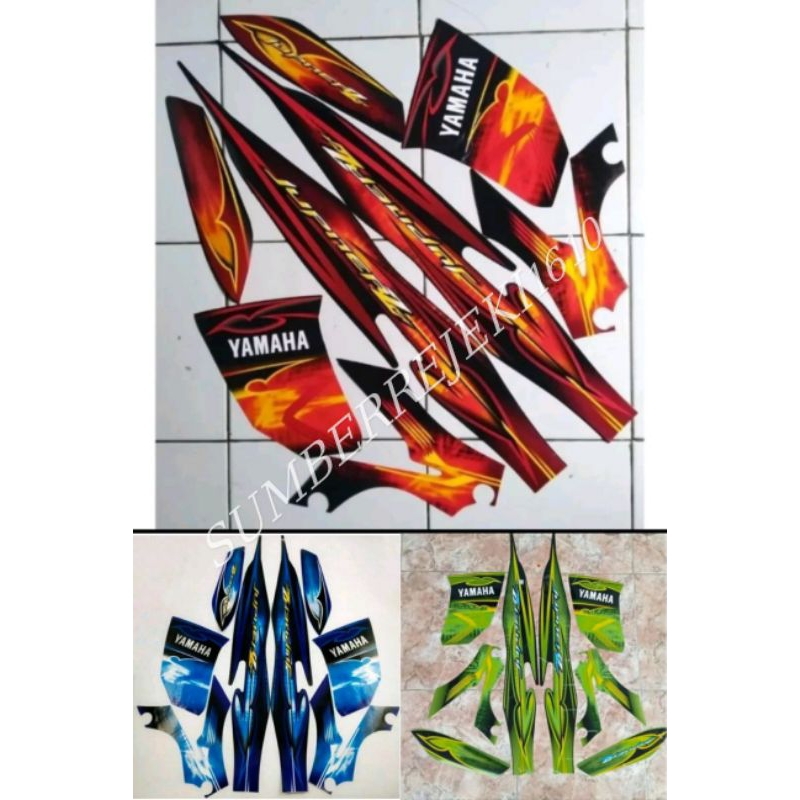stiker striping lis polet yamaha jupiter z new burhan warna hijau orange biru polet yamaha jupiter z