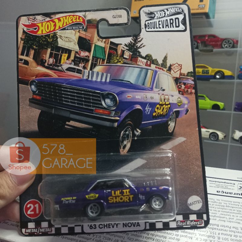 hot wheels premium boulevard 63 chevy nova ERROR BAN