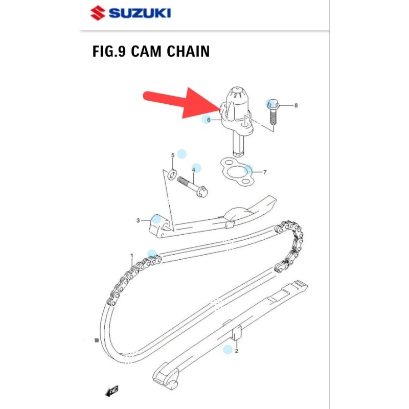 [12830-09G00-000] setingan Rantai Keteng ADJUSTER ASSY TENSIONER_SHOGUN FD125/FD110