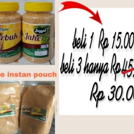 

ORIGINAL MinumahJahe MerahBotolPouchJahe Merah BubukJahe Merah SegarWedang JahePlus Gula Aren 22 Gr Kemasan Botol Pouch Jayyid