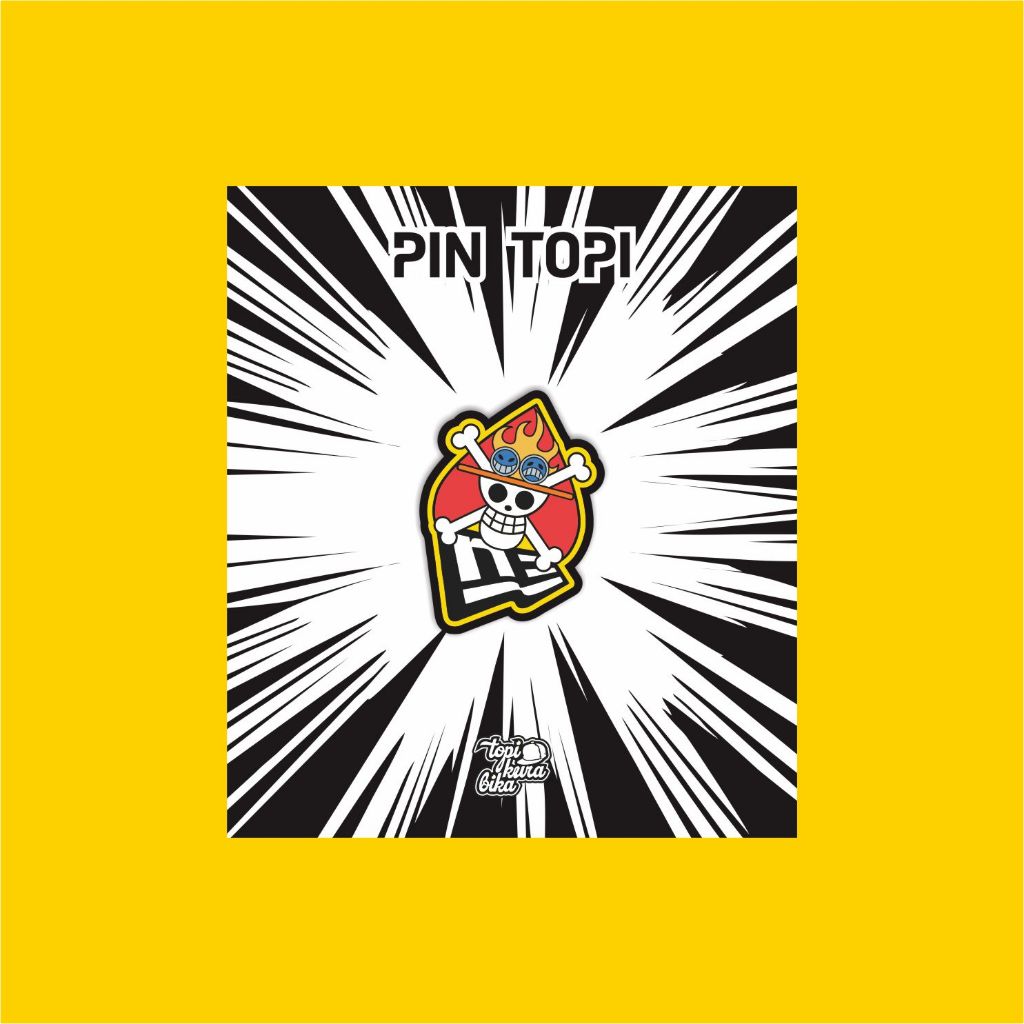 Pin Enamel Topi EDISI ONE PIECE ACE / Pin Topi Magnet / Pin Topi New Era