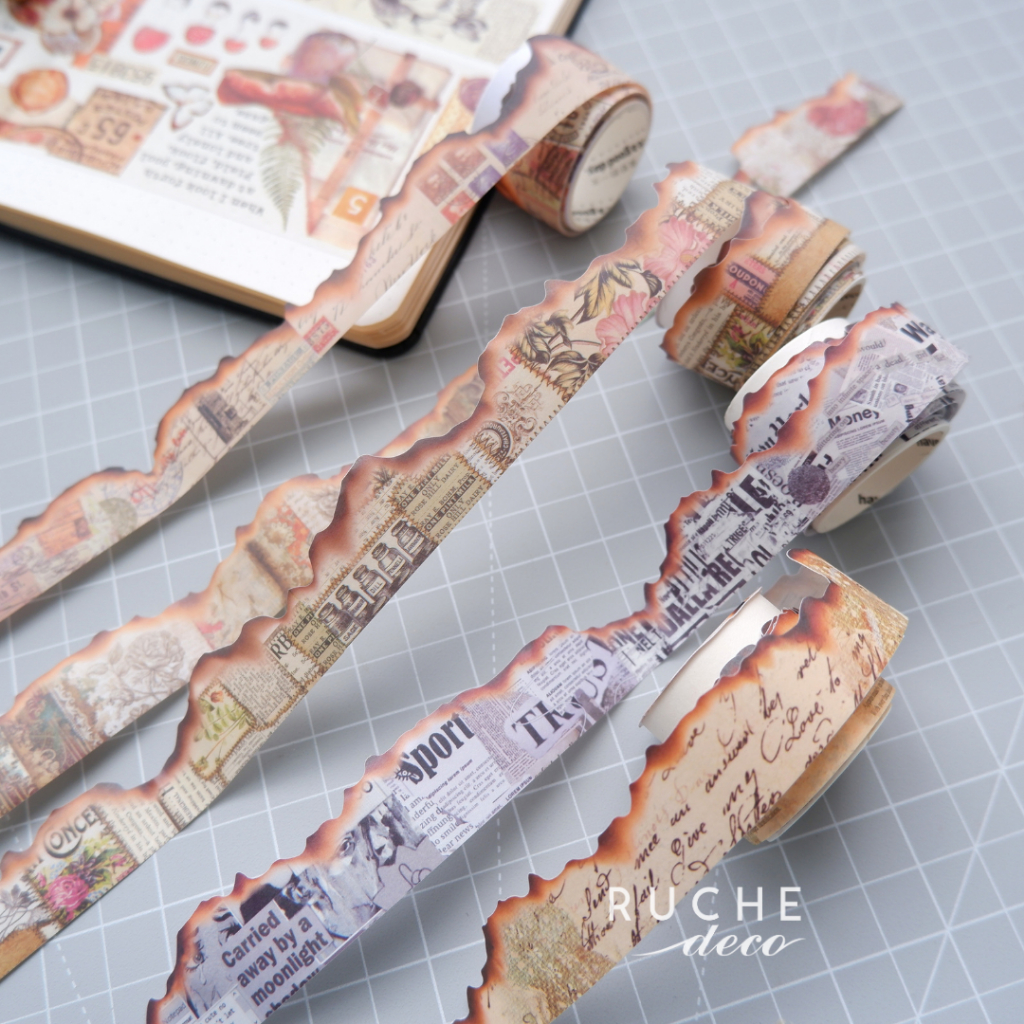 

RUCHE DECO - Adhesive Washi Tapes - RETRO BURNING - Decorative Tape