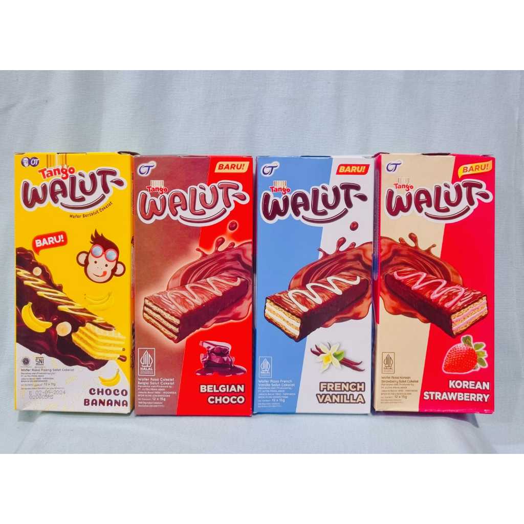 

Tango Walut Choco Banana / Belgian Choco / French Vanilla / Korean Strawberry (1 Box isi 12 Pcs)