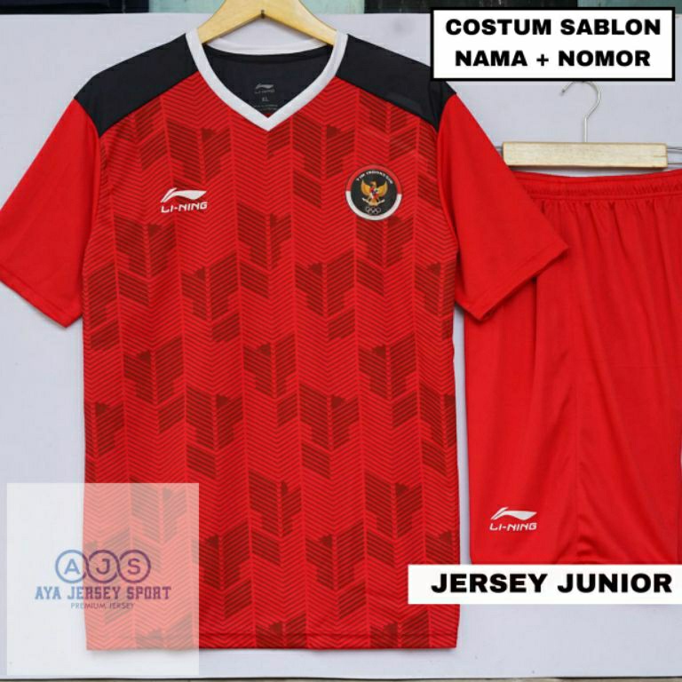 RECOMENDED COD sablon Nama Nomor setelan baju bola jersey TIMNAS SEAGAME LINING anak junior terbaru 