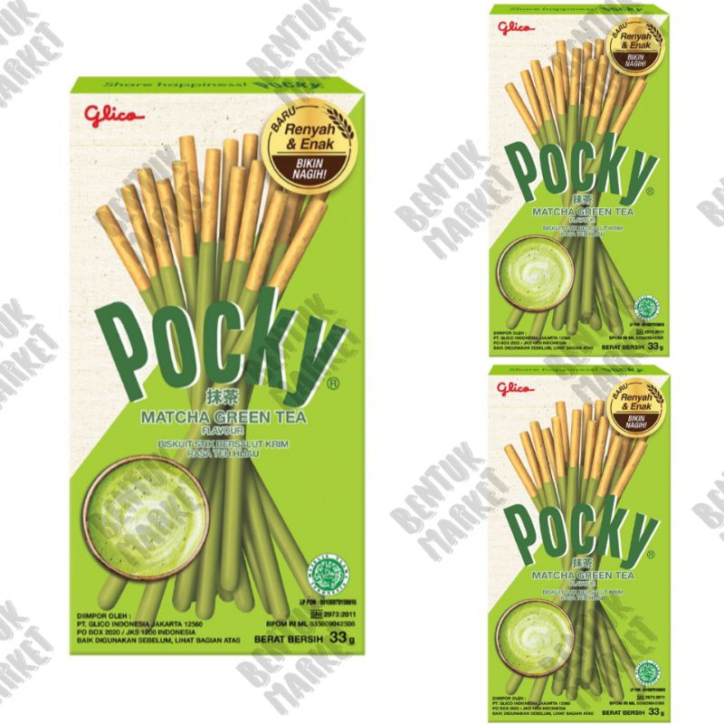 

Pocky Biskuit Stick Matcha 33gr / Biskuit Stick / Stick / Cemilan Instan/ Makanan Instan