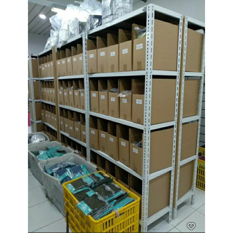 rak besi siku lubang 5 susun/ rak gudang/ rak toko/ rak serbaguna