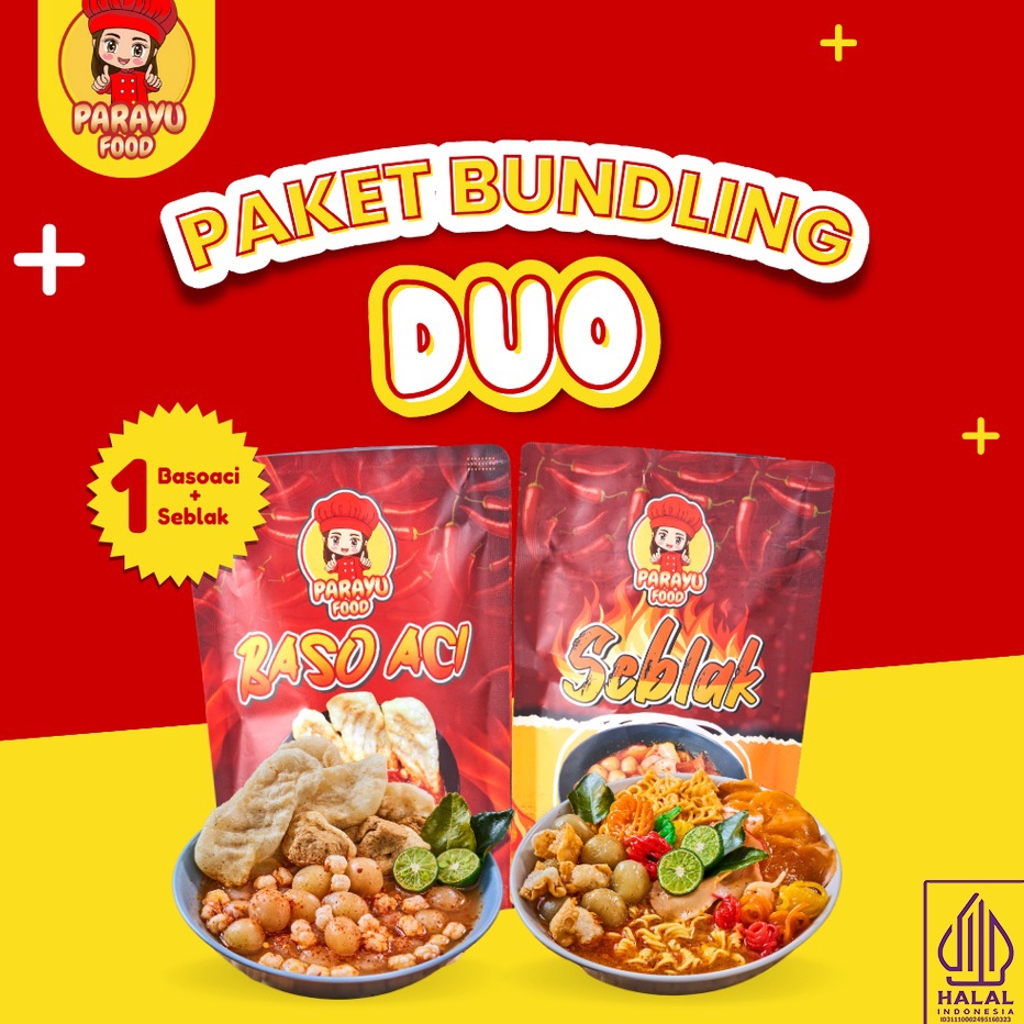 

DISKON Parayu Food Paket Bundling Duo Baso Aci Seblak Instan