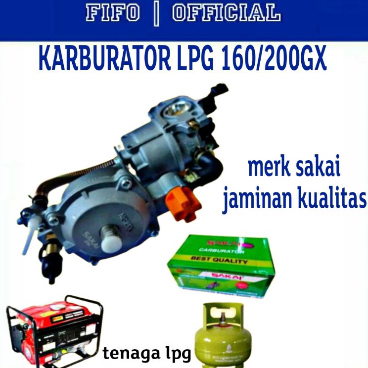 Barang baru sakai KARBULATOR LPG GX16 2 SAKAI KONVERTER KIT GENSET AIR HYBRID BENSIN KE LPG MURAH