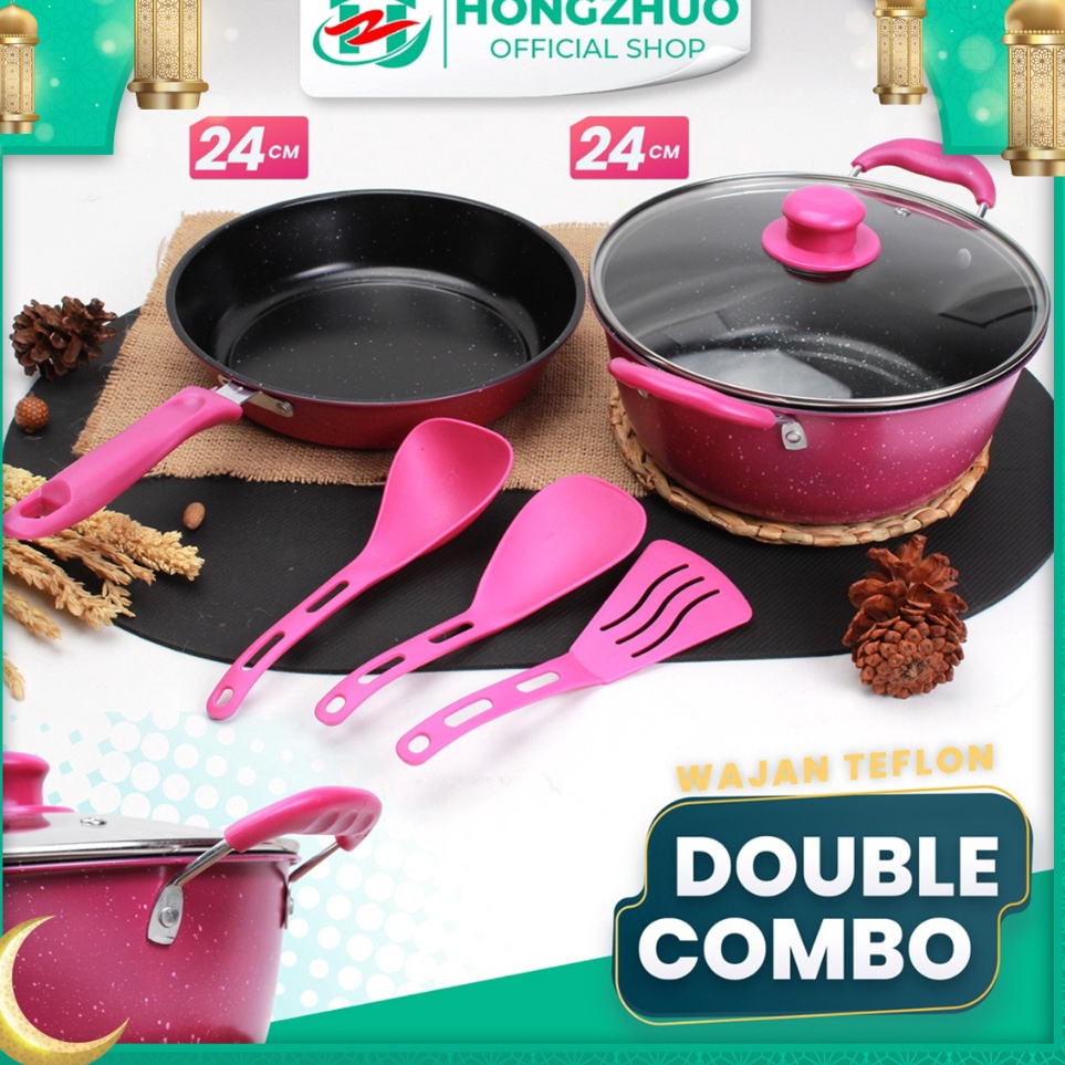 Dijual Hongzhuo Panci Set Isi 6pcs Pot Series  Panci Terlengkap dengan Tutupan dan Spatula