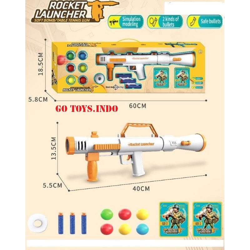 Mainan Anak Rocket Launcher Peluru Busa Bisa Tempel Kaca/Mainan Edukasi Anak Mortar Toys/Mainan Bazz