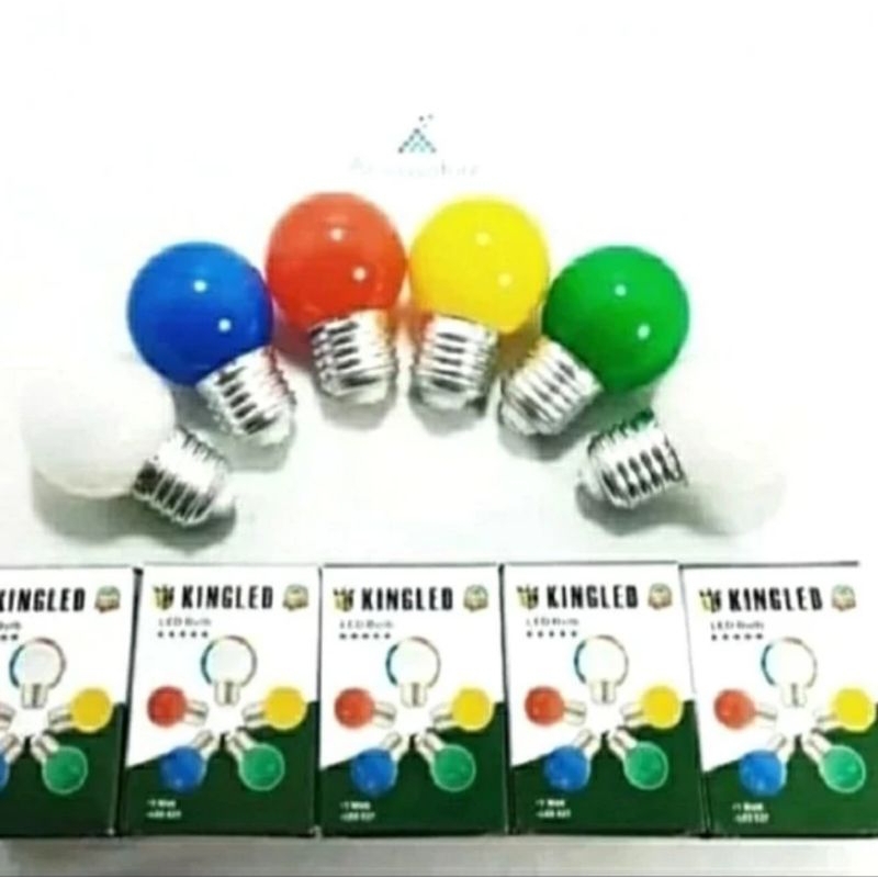 Lampu LED 1 Watt MCB - 020 MCB-020 Bola pingpong Kingled super awet e27 warna