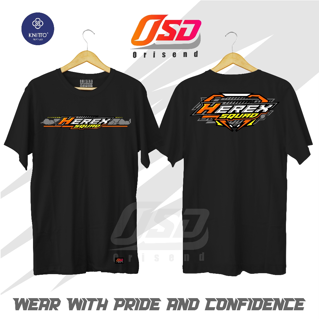 Orisend Kaos Kata Kata Kata Herex Squad Motif Racing Bahan Katun Tebal Adem