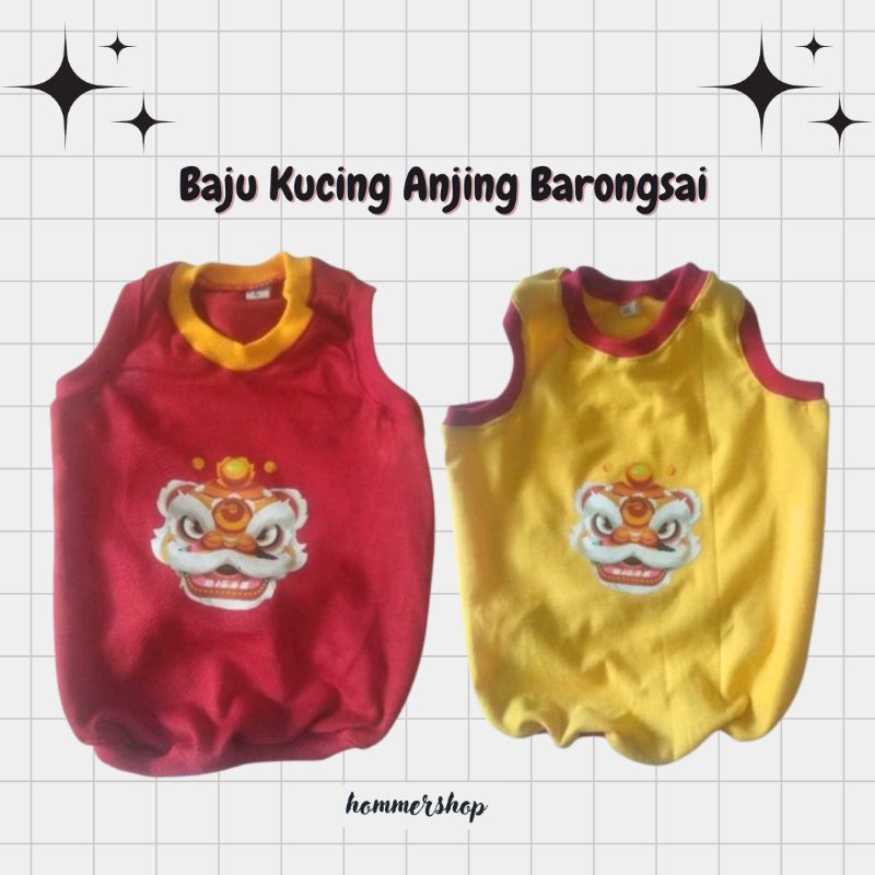 Baju Kucing Anjing Kaos Barongsai