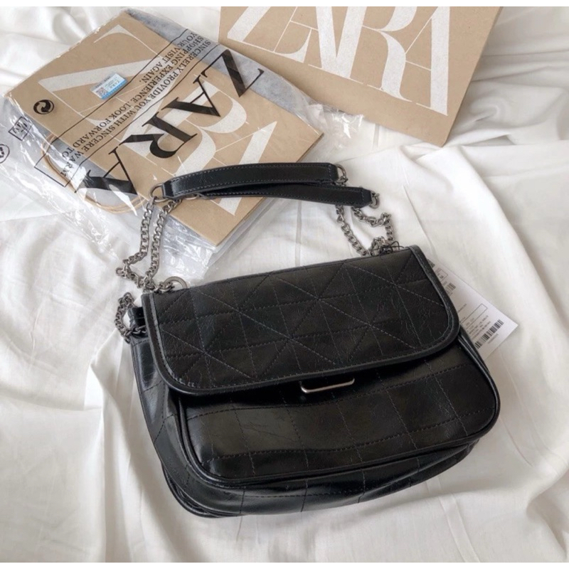 [PRELOVED] Zara bag tas bahu hitam shoulder bag zara rocker