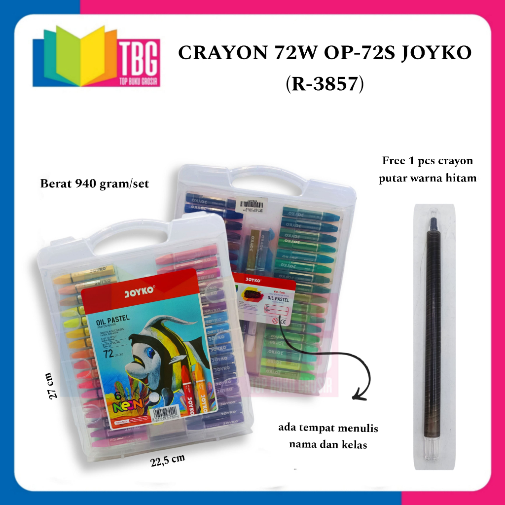

1 SET CRAYON 72W OP-72S JOYKO / CRAYON JOYKO / KRAYON MINYAK / OIL PASTEL JOYKO (R-3857)