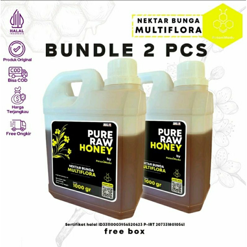 

Paket 2 pcs Madu Murni Asli Nektar Multiflora 100% Original Pure Natural Raw Honey