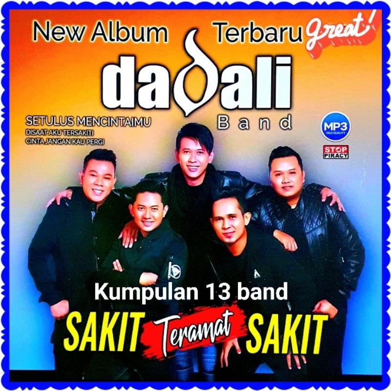 KASET CD MP3 KUMPULAN 13 BAND INDONESIA-LAGU DADALI-LAGU ANDMESH-LAGU WALI BAND-LAGU PAPINKA-LAGU AD