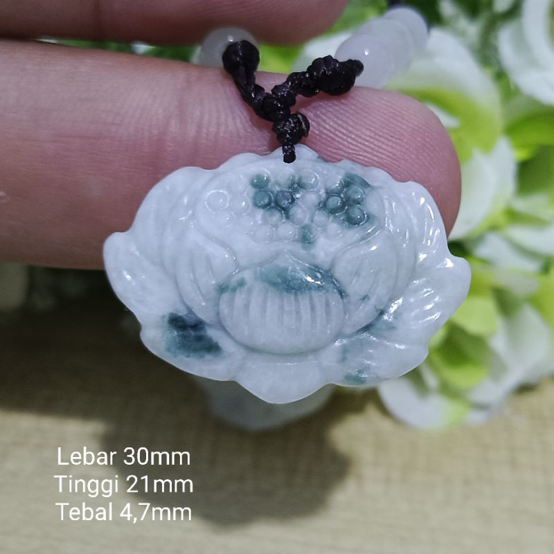 Giok Type A Teratai Jade Asli Sertifikat