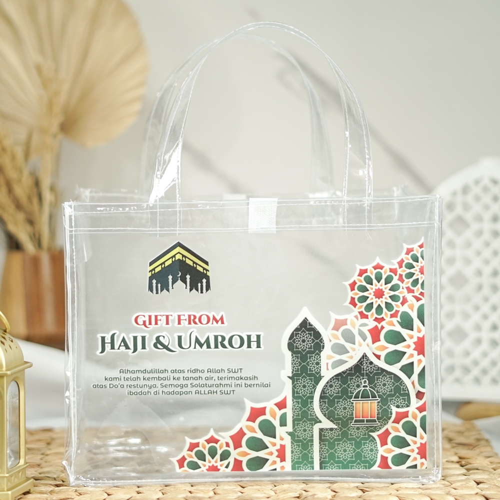 

Tas Oleh Oleh Haji dan Umroh Bahan Mika Print Ready Stock