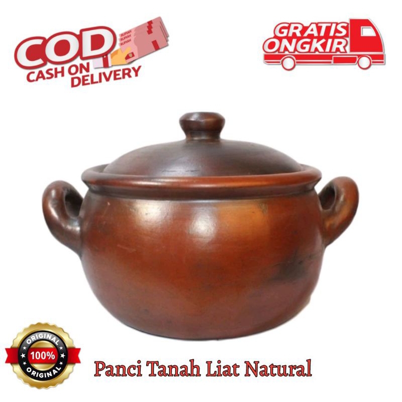 PANCI TANAH LIAT NATURAL ALAMI KENDI TANAH LIAT DIAMETER 20 CM