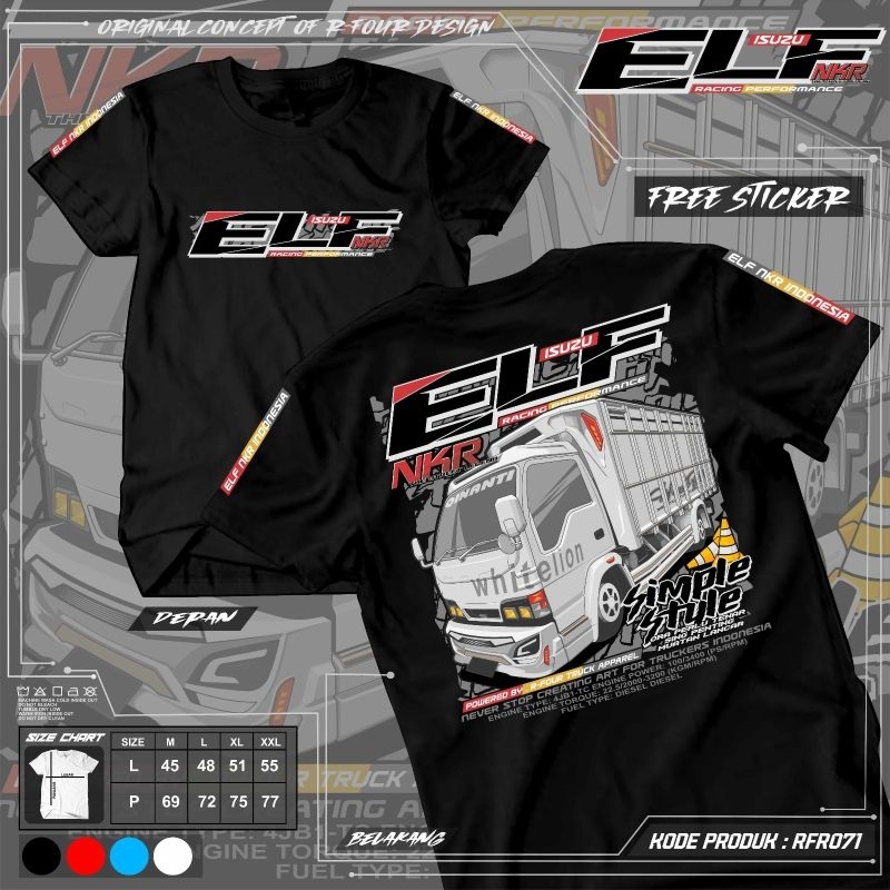 RFR071/kaos truk elf/kaos truk terbaru/kaos truk terlaris