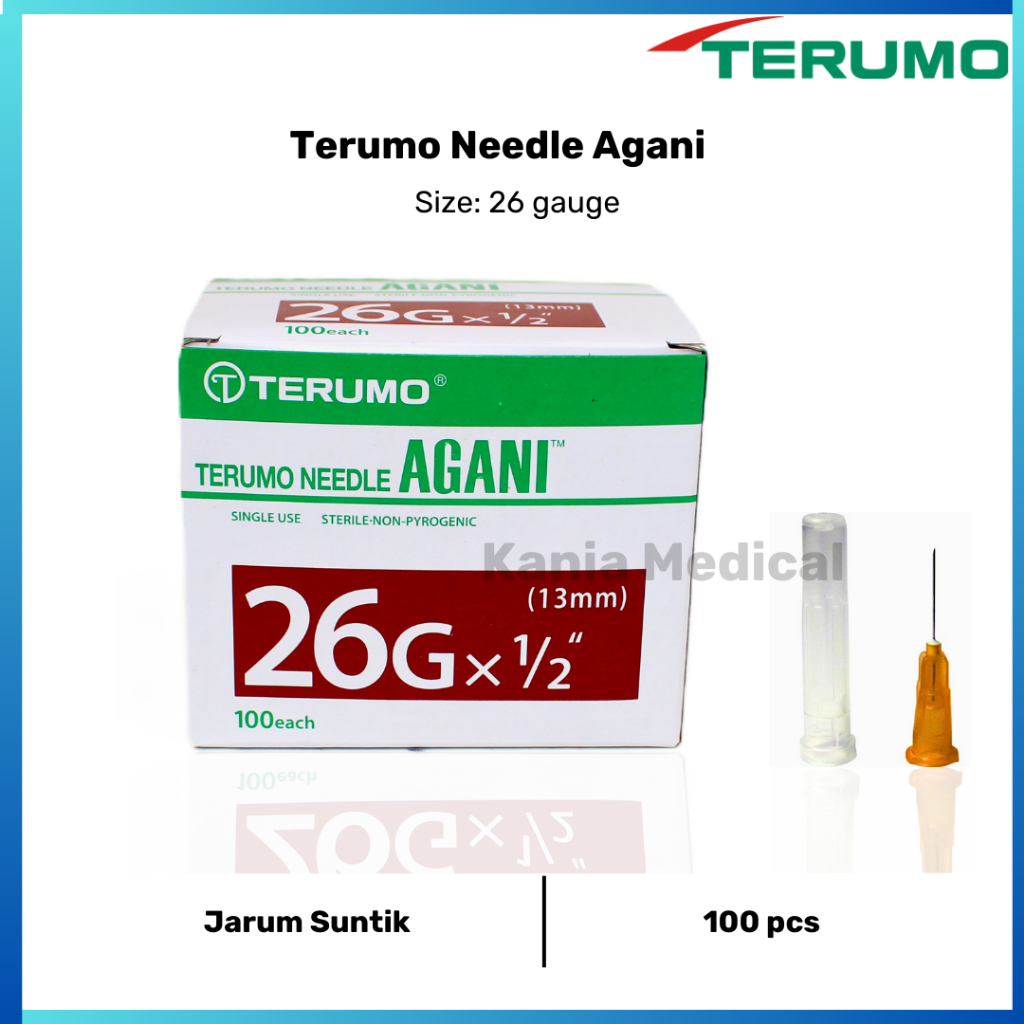 Needle Agani Terumo 26g Box 100pcs Jarum Terumo