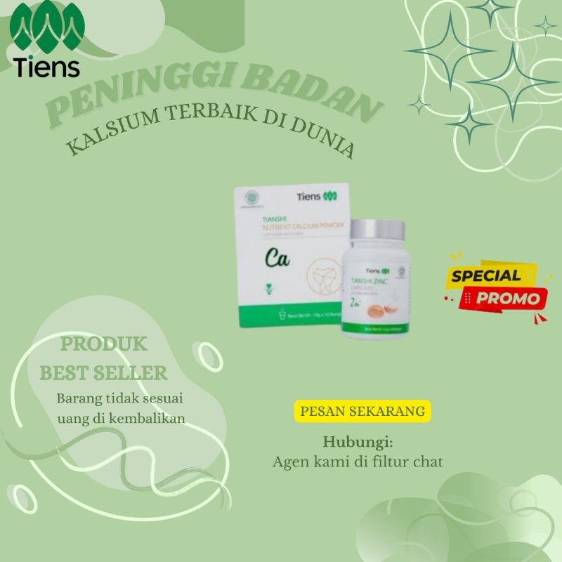 Kalsium & Zinc Peninggi Badan anak- anak, Remaja & Dewasa Suplemen Kalsium & Zinc
