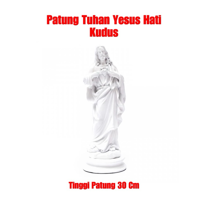 Patung Tuhan Yesus Hati Kudus Putih - Patung Katolik Yesus Hati Kudus