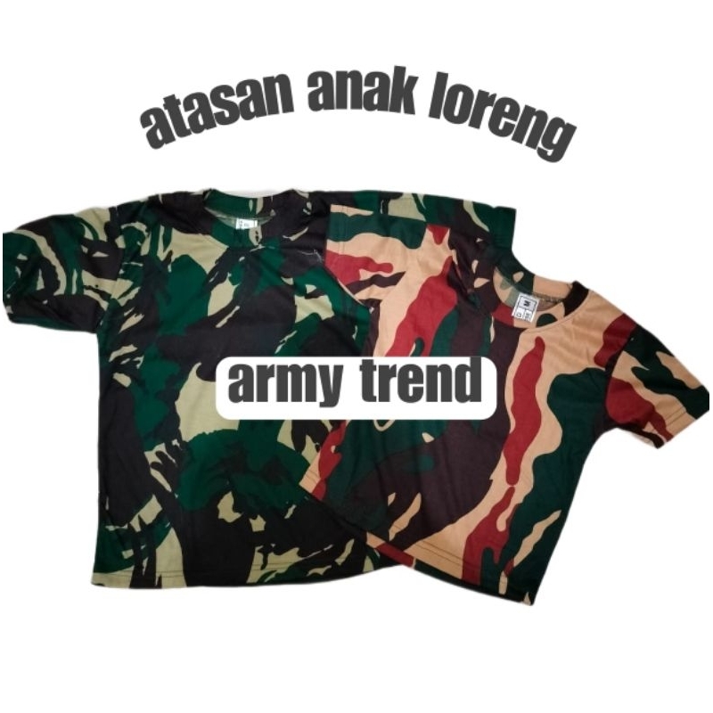 KAOS LORENG ANAK ANAK ARMY KOPASSUS DAN MALPINAS / KAOS ANAK ARMY / KAOS LORENG ANAK ANAK ARMY LENGA