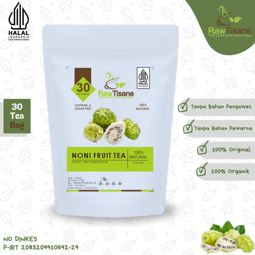 

RAW TISANE Noni Fruit Tea : Teh Buah Mengkudu / Teh Celup Buah Mengkudu Isi 30 Tea Bag