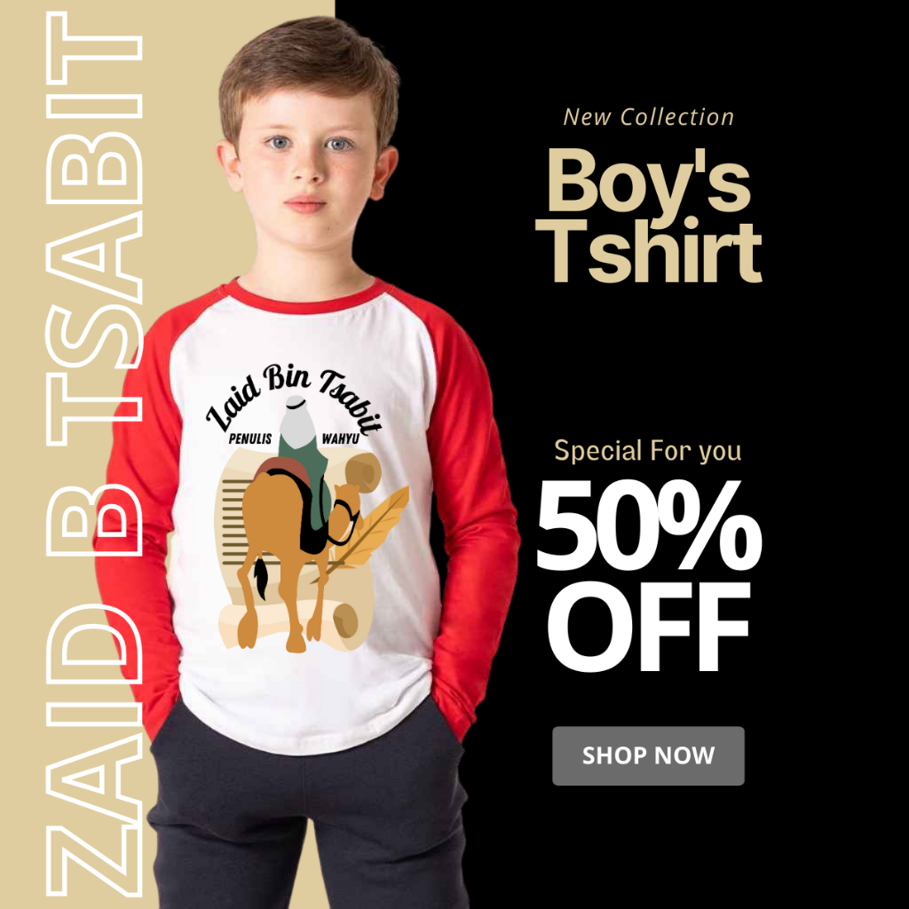 KAOS BAJU DAKWAH ANAK ZAID BIN TSABIT KAOS DAKWAH ANAK LENGAN PANJANG S M L XL XLL USIA 2 4 8 SD 13 