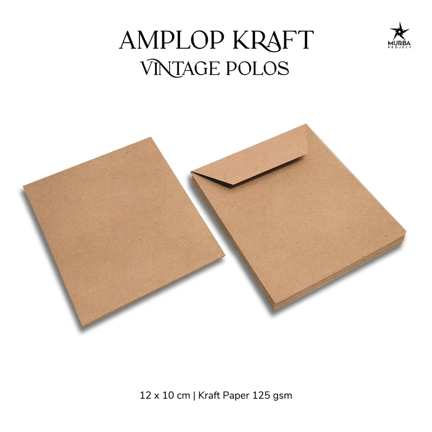

(10 pcs) Amplop Kraft Polos Vintage | Amplop Packing Coklat
