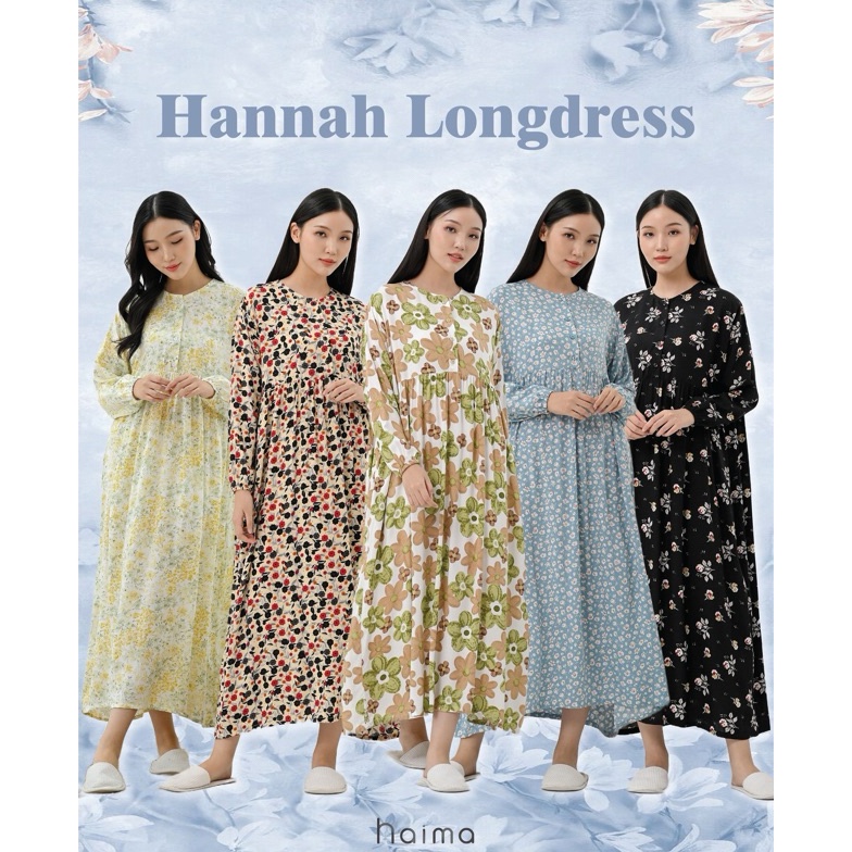 ART P74A HAIMA  HANNAH LONG DRESS  daster panjang rayon  gamis kerut